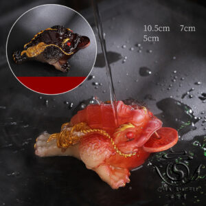 Фігурка чайна Ча Шень Трилапа Червона Жаба що змінює колір