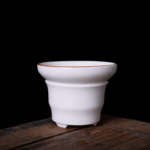 Ситечко для чаю з керамічною підставкою (біле, з піддоном)