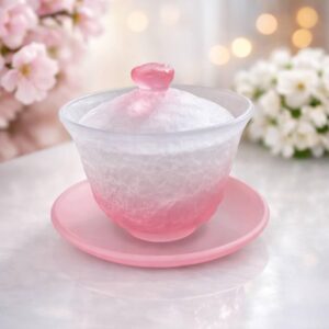 Скляна гайвань «Рожевий лотос» 120 мл у подарунковій коробці